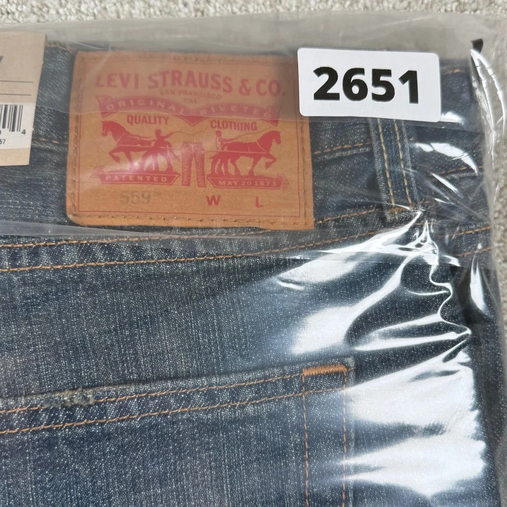 NEW Levi's 559 Mens 54x32 Relaxed Straight Leg Denim Blue Jeans
